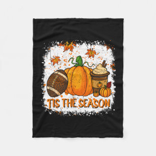 Pumpkin Spice Footll Tis The Season Fall Thanksgiv Fleece Blanket