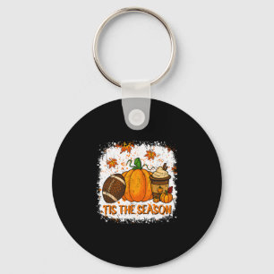 Pumpkin Spice Footll Tis The Season Fall Thanksgiv Key Ring