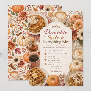 Pumpkin Spice Friendsgiving Brunch Invitation