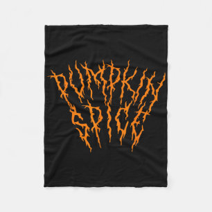 Pumpkin Spice Fun Heavy Black Metal Music Hallowee Fleece Blanket