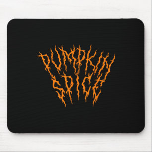 Pumpkin Spice Fun Heavy Black Metal Music Hallowee Mouse Pad