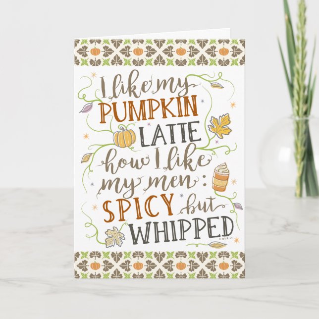 Pumpkin Spice Funny Latte Humour Thanksgiving Fall Card (Front)