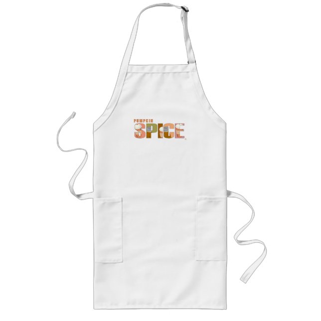 Pumpkin Spice Funny Word Art Time Long Apron (Front)