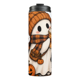 Pumpkin Spice Ghost Cosy Halloween Thermal Tumbler