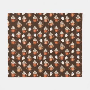 Pumpkin Spice Ghosts Fleece Blanket