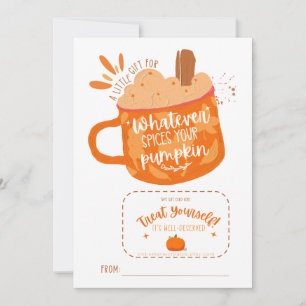 Pumpkin Spice Gift Card Holder, Teacher Gift Tag