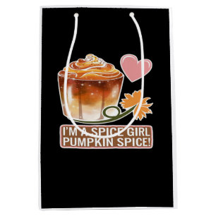 Pumpkin Spice Girl Fall Latte Sticker Medium Gift Bag
