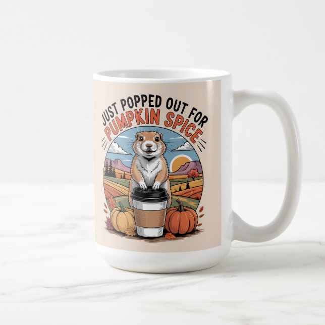 Pumpkin Spice Halloween Autumn Prairie Dog Coffee Mug (Right)