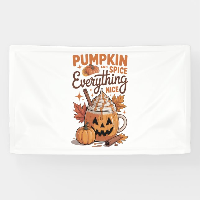 Pumpkin Spice Halloween Banner (Horizontal)