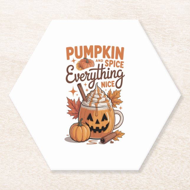 Pumpkin Spice Halloween Paper Coaster (Front)
