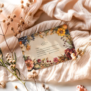 Pumpkin Spice Harvest Wedding RSVP Card