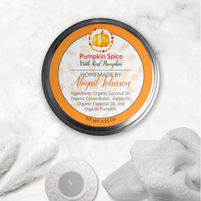 Pumpkin Spice Homemade Body Butter or Jelly Label (Creator Uploaded)