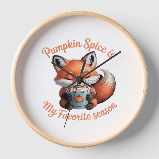 Pumpkin Spice Is My Favourite Season Fall Classic  Clock (Front)