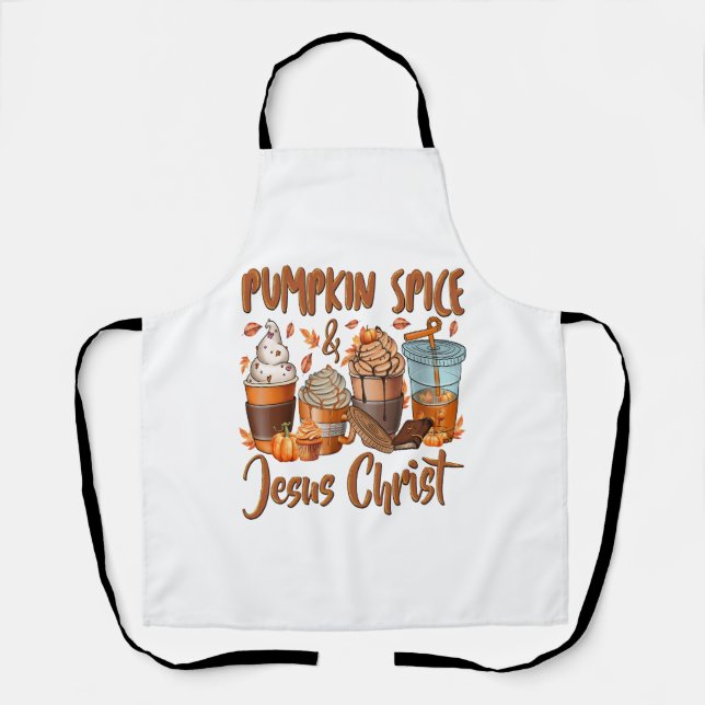 Pumpkin Spice Jesus Christ Apron (Front)