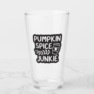 Pumpkin Spice Junkie - Autumn Latte Lover Gift Glass