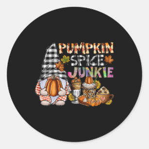 Pumpkin Spice Junkie Classic Round Sticker