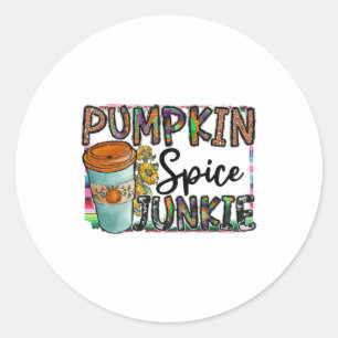 Pumpkin Spice Junkie Classic Round Sticker