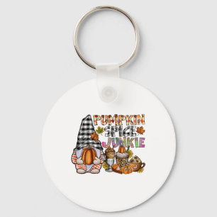 Pumpkin Spice Junkie Gnomes Fall Autumn Thanksgivi Key Ring