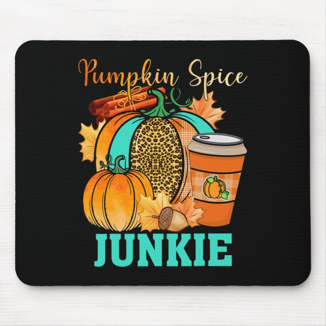 Pumpkin Spice Junkie Pumpkin Spice Latte Leopard P Mouse Pad (Front)
