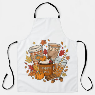 Pumpkin Spice Latte Autumn Fall Season Apron