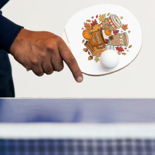 Pumpkin Spice Latte Autumn Fall Season Ping Pong Paddle