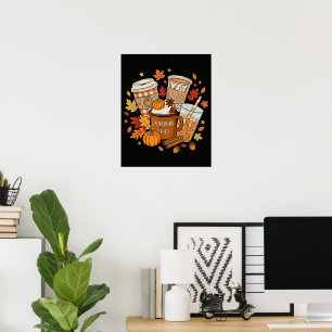 Pumpkin Spice Latte Autumn Fall Season Poster