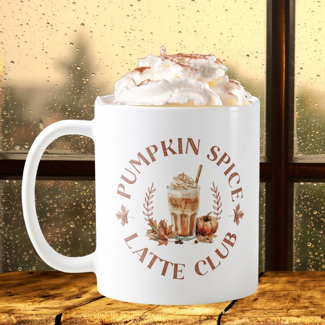 Pumpkin Spice Latte Club Fall Autumn Coffee Mug (In situ)
