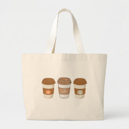Pumpkin Spice latte, Coffe  Large Tote Bag