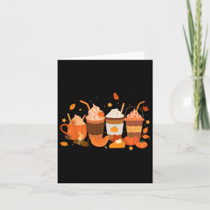 Pumpkin Spice Latte Coffee Happy Thanksgiving Men Card