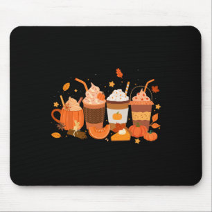 Pumpkin Spice Latte Coffee Happy Thanksgiving Men Mouse Pad