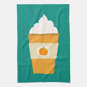Pumpkin spice latte coffee  tea towel