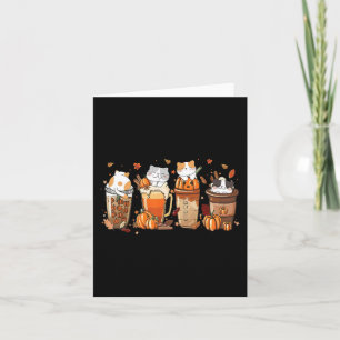 Pumpkin Spice Latte Costume For Cats Lover Cute Au Card