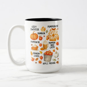 Pumpkin Spice Latte  Cosy Fall Coffee Autumn Vibes Two-Tone Coffee Mug