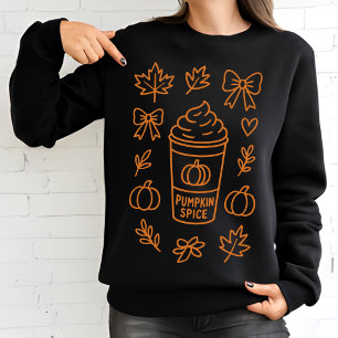 Pumpkin Spice Latte   Cosy Fall Thanksgiving Sweatshirt