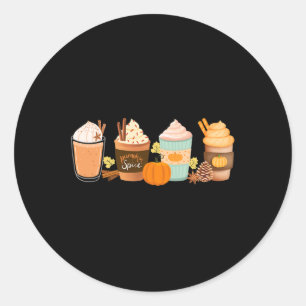 Pumpkin Spice Latte Drinks Fall Coffee Lattes  Classic Round Sticker