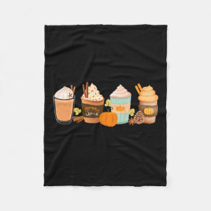 Pumpkin Spice Latte Drinks Fall Coffee Lattes Fleece Blanket