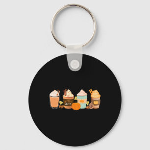Pumpkin Spice Latte Drinks Fall Coffee Lattes Key Ring