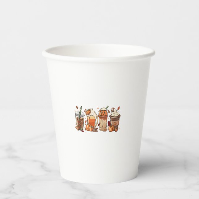 Pumpkin Spice Latte, Fall Coffee, Pumpkin Spice,Th Paper Cups (Front)