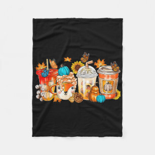 Pumpkin Spice Latte Fall Cosy Coffee Retro Autumn Fleece Blanket
