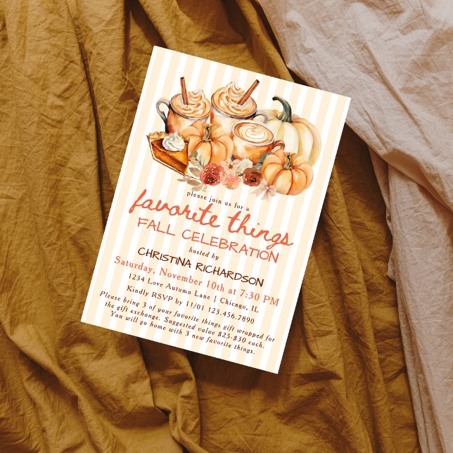 Pumpkin Spice Latte Fall Favourite Things Party Invitation (Creator Uploaded)