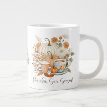 Pumpkin Spice Latte Fall Leaf Floral