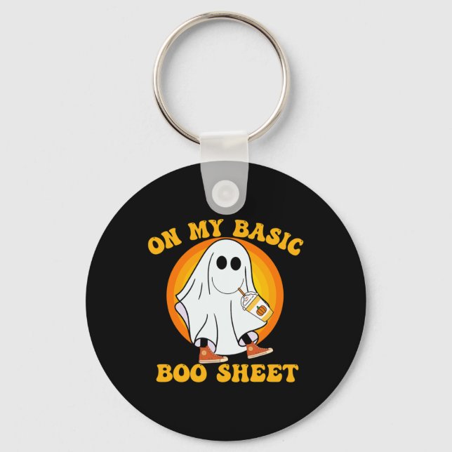 Pumpkin Spice Latte Fall Vibe Halloween Fun Basic  Key Ring (Front)