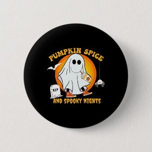 Pumpkin Spice Latte Fall Vibe Halloween Spooky Gho 6 Cm Round Badge