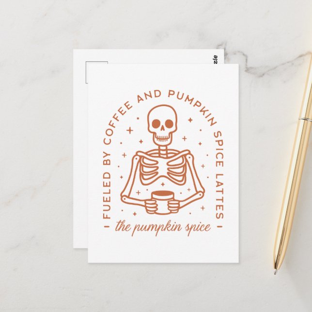 Pumpkin spice latte lover postcard (Front/Back In Situ)