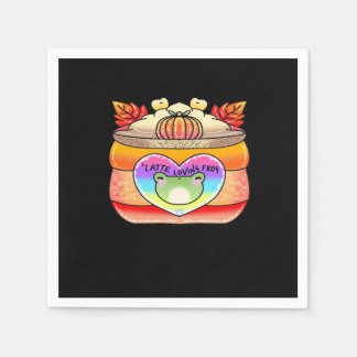 Pumpkin Spice Latte Loving Frog Napkin