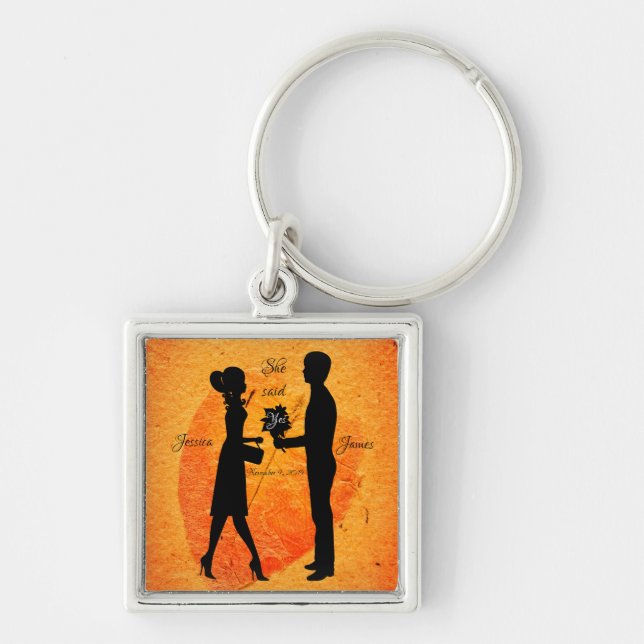 Pumpkin Spice Latte Romantic Glamourous Boho Chic Key Ring (Front)