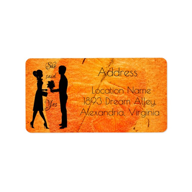 Pumpkin Spice Latte Romantic Glamourous Boho Chic Label (Front)