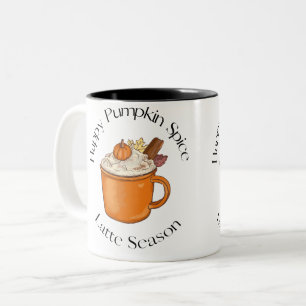 pumpkin spice latte season fall lover Two-Tone coffee mug