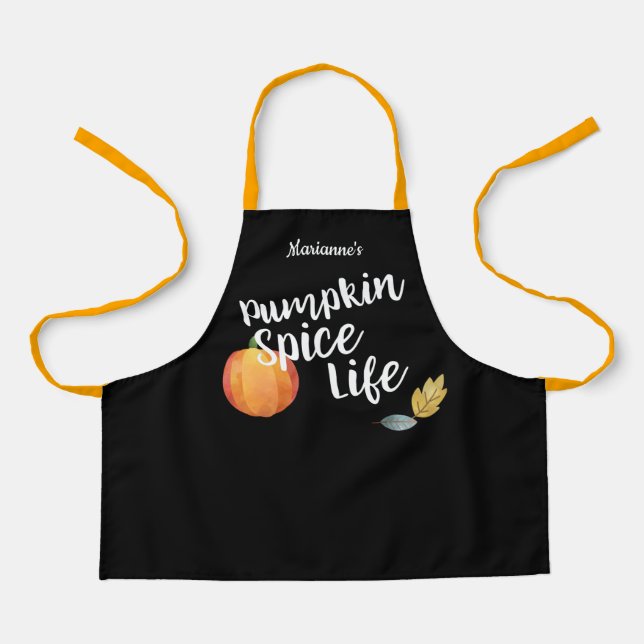 Pumpkin Spice Life & Name- for Small Apron (Front)