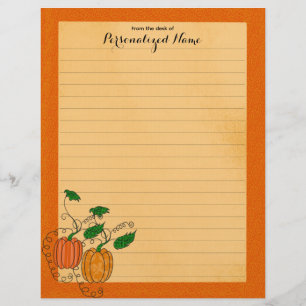 Pumpkin Spice - Lined  Custom Letterhead